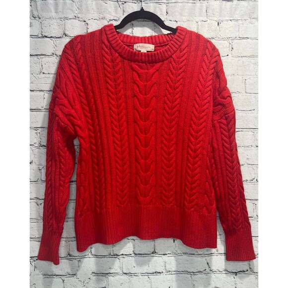 Women's Philosophy Red Cable Knit Sweater - Picture 1 of 6